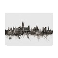 Trademark Fine Art Michael Tompsett 'Canterbury England Skyline Black White' Canvas Art, 12x19 MT01792-C1219GG